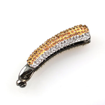 Black and White Rhinestone Double-sided Banana Vertical Hair Barrette
